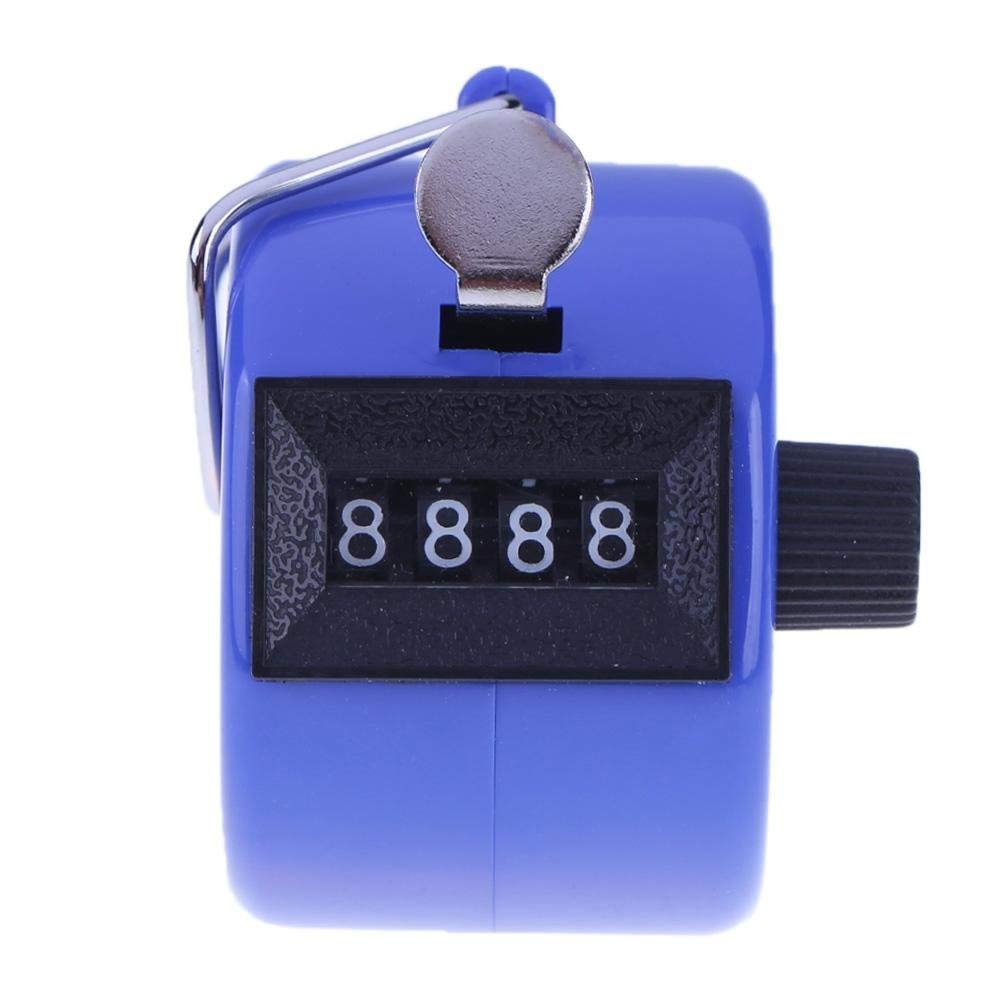 U-M Blue Clicker Counter 4 Digit Number Counters Reusable Plastic Shell Hand Held Comfortable And Environmentally