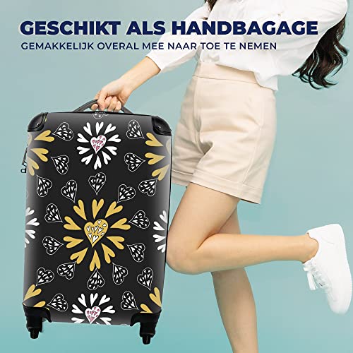 MuchoWow® Koffer - Meisje - Hart - Patronen - Girl - Kids - Kinderen - Past binnen 55x40x20 cm en 55x35x25 cm - Handbagage - Trolley - Fotokoffer - Cabin Size - Print - Image 5