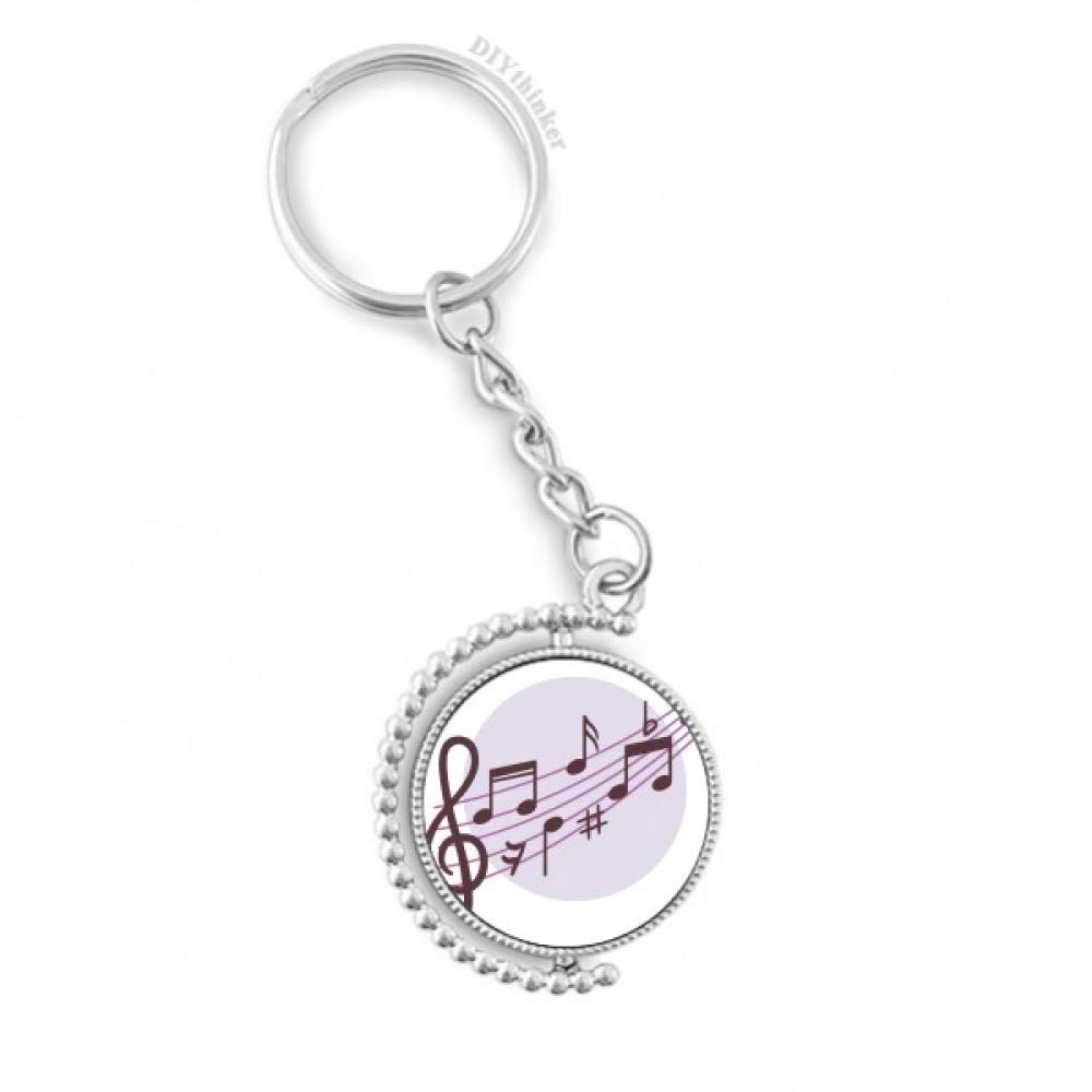 Llavero giratorio con notas de música y diseño redondo de Pilgrim 4