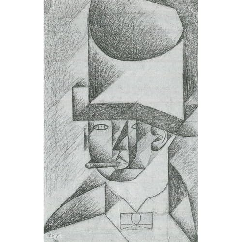Juan Gris Tête d'homme avec cigare grand tableau pour salon moderne