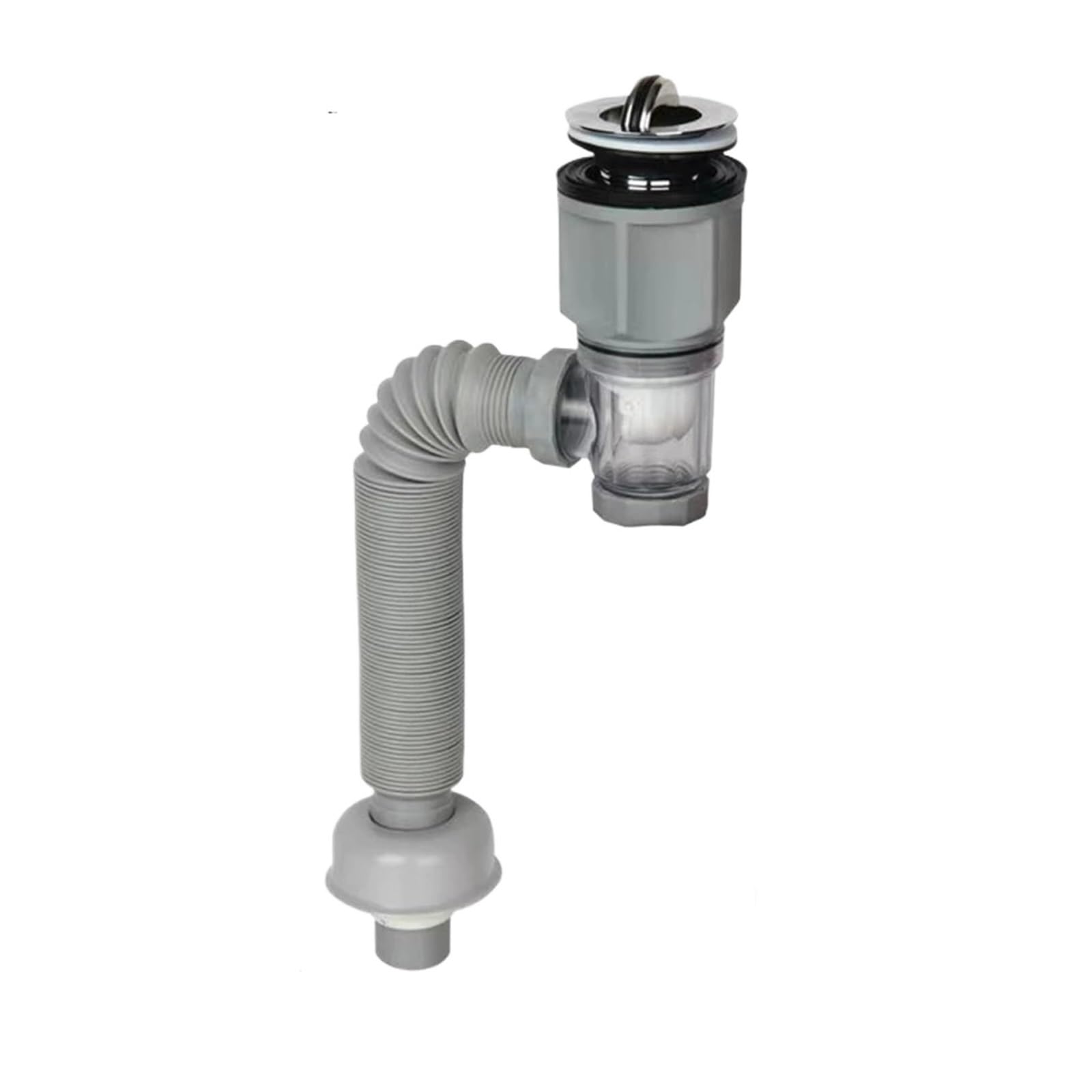 Qjzkwxalmp Grey Flip Cover Flip Top Drain Pipe Set Kitchen Sink Retractable