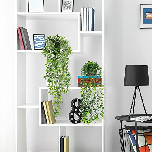 WXBOOM-Artificial-Hanging-Plants-2-Pack-Fake-Hanging-Plant-Fake-Potted-Greenery-Plants-Faux-Eucalyptus-Vine-Mandala-Vine-in-Pot-for-Home-Room-Indoor-Outdoor-Shelf-Decor