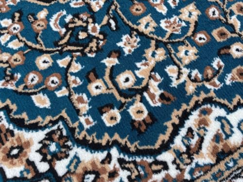 Image of TTC THREAD & TEXTURE CARPET Traditional Comfort: Power-Loomed Carpets for Living Room- Every Space Area Rug Color Blue Size 6x8 Feet (180x235cm)