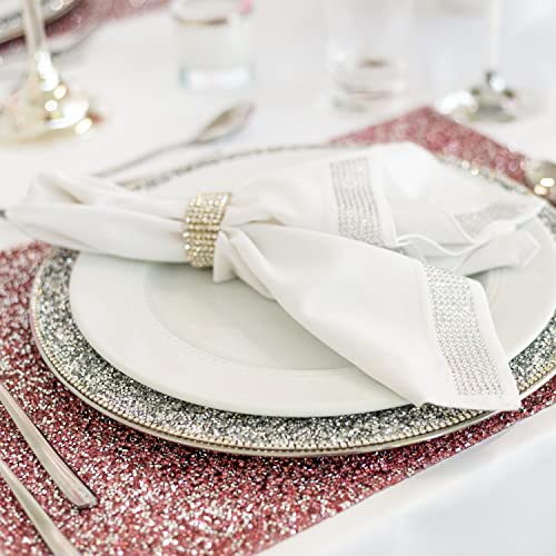 Servilletas de tela blancas con pedrería, set de 2 miniatura 2