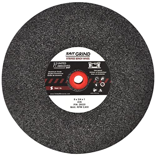 United Abrasives- SAIT VW 8 X 3/4 X 1 A36X Bench Grinding Wheel (QTY: 1), Multi, 28020