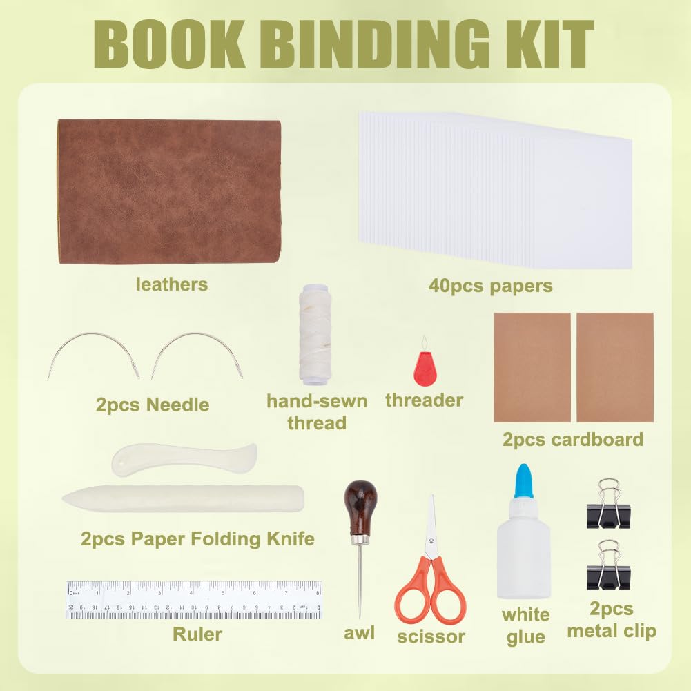 WEBEEDY Kit Reliure Cuir Livre A6 - Kit Complet Avec Tutoriel Vidéo