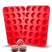 Auxcuiso 24 Cups Mini Muffin Molds Silicone Non Stick Set of 2 Packs Red