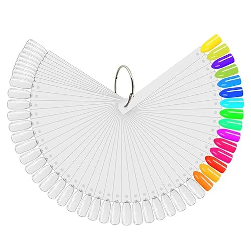 Miniatura 2 de JASSINS 100 piezas transparentes en forma de abanico de uñas postizas Swatch Sticks de esmalte de uñas práctica de exhibición de arte consejos de