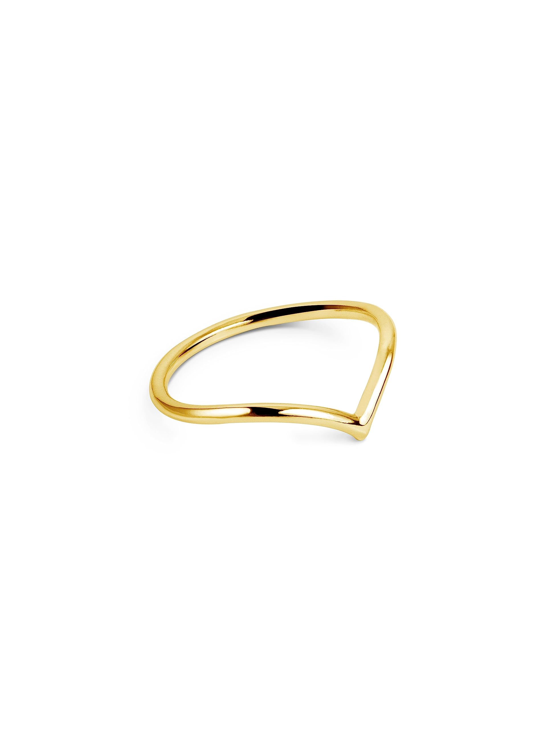 SINGULARU Anillo Peak - Anillo de Plata de Ley 925 con Acabado Baño de Oro de 18 Kt. - Joyas para Mujer - Hecho en España - Varios Acabados y Tallas