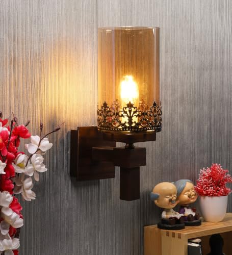 Image of ELIANTE by Jainsons Lights | Wooden Wood Wall Light -S- - Included Bulb | Multi Wood Wall Light | for Living Room, Bedroom, Hallway | E27 Holder | 3 Year Warranty