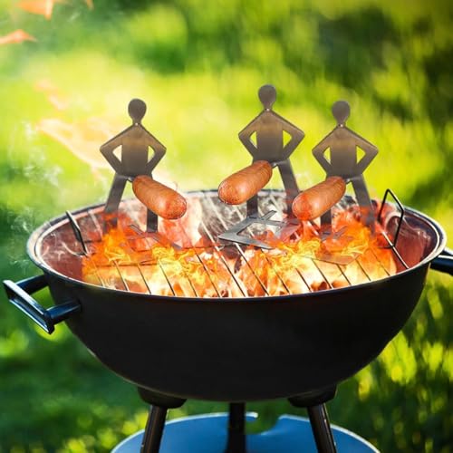 CHSEROK Wurst Grillgestelle, 2 Stück Edelstahl Hot-Dog Grill, 205 x 75 mm Hot-Dog Grillständer, Stehendes Herrengrillzubehör, für Grillen, Geschenke
