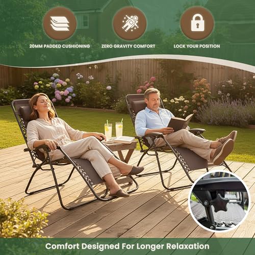 Olive Grove Padded Garden Sun Lounger