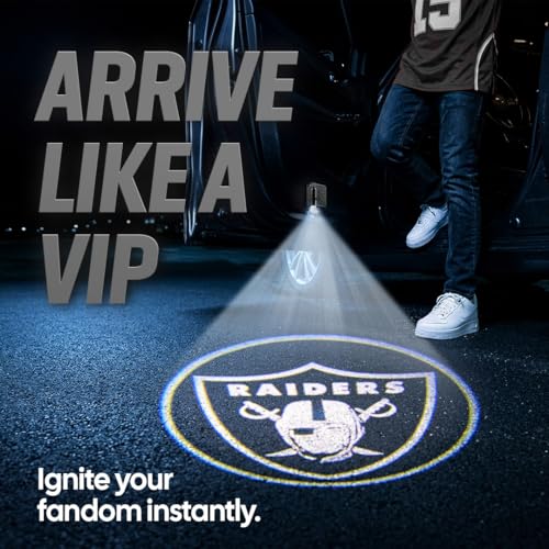 Image of LED Car Door Light - Officially Licensed NFL Wireless Projector - Show Your Team Pride - Battery Powered, Easy Install