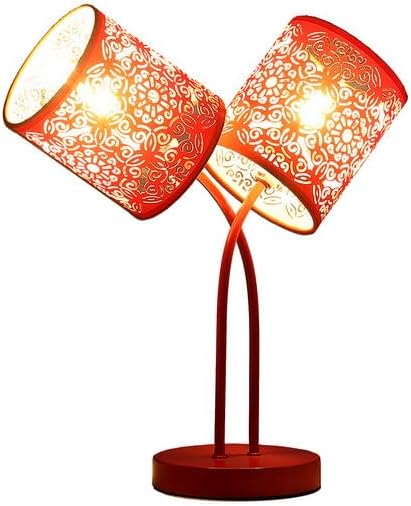 17" in Bohemian 2 Light Red Table Lamp