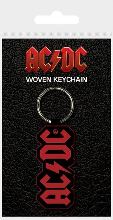 Pyramid InternationalAC/DC Keyring, Zip Pull or Backpack Charm (Woven Logo Design) - Official Merchandise, Multicolor, Metal, Unisex