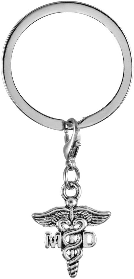 Miss Pink Medical Caduceus Symbol Keychain (Various Choice)