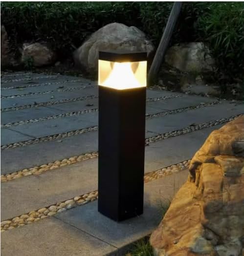 HUMA Fountains and Pools 10W Outdoor Waterproof Garden Lawn Led Bollard Light/Pathway Light/Modern Square Type Garden Bollard Light (300 MM)