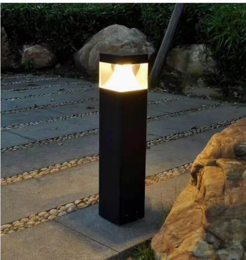 HUMA Fountains and Pools 10W Outdoor Waterproof Garden Lawn Led Bollard Light/Pathway Light/Modern Square Type Garden Bollard Light (300 MM)