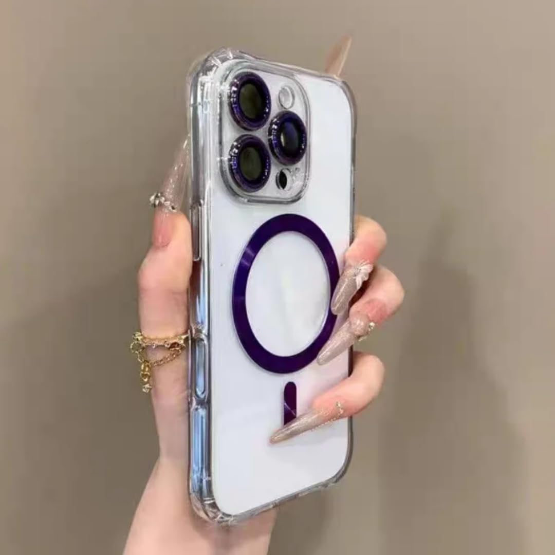 Coque iPhone 13 Pro magnétique violette anti-choc pour éviter les rayures d'écran