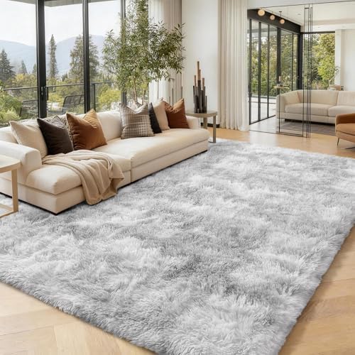 Homaxy Hochflor Flauschig Teppich Wohnzimmer Groß Teppiche, 160x220 cm | Anti-Rutsch Unterseite Weich Wohnzimmerteppich Waschbarer Moderner Matte fürs Kinderzimmer Schlafzimmer, Gr