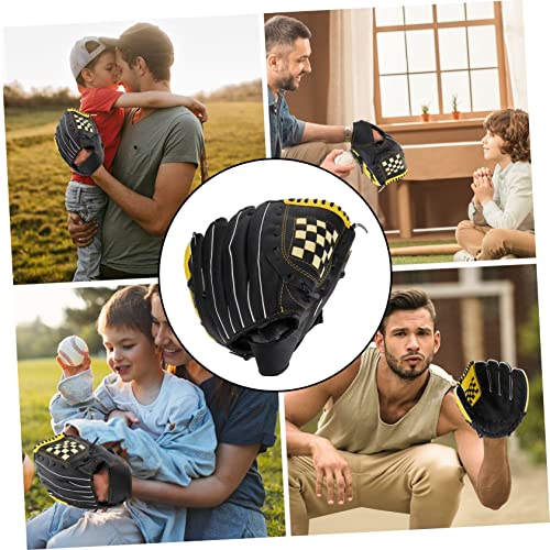 Besportble Mens Accessories Softball Glove 1Pc Baseball Glove Kids Mittens Left Handed Baseball Glove Protective Glove Man Black Hand Gloves Pu Fan Batting Gloves Softball Batting Gloves #TOP5