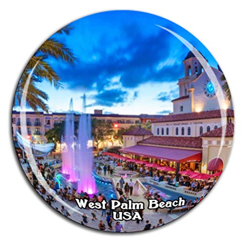 CityPlace West Palm Beach America USA Fridge Magnet 3D Crystal Glass Tourist City Travel Souvenir Collection Gift Strong Refrigerator Sticker