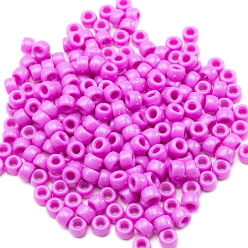 Image of Gxueshan 1000 Pcs Acrylic Pony Beads 6x9mm Bulk for Bracelet Necklace Jewelry Making Earring Hair Braiding Kandi Beads