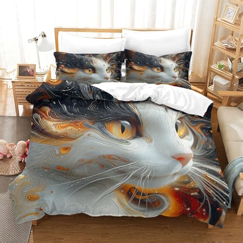 Housse de couette chat abstrait 3D pour sublimer la chambre de vos enfants - 3