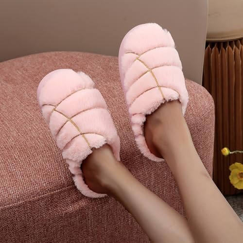 Womens Mens Solid Color Slippers Memory Foam Plush Concha Slippers Lining Warm Soft Cozy Home Slipper Outdoor Indoor House Shoes4