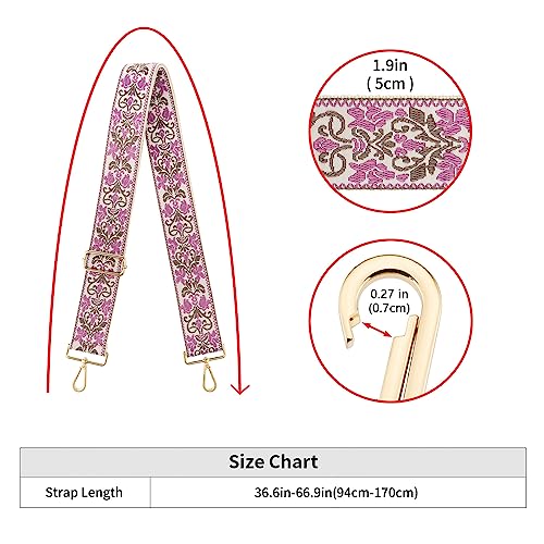 Image of Wide Shoulder Strap Adjustable Replacement Belt Guitar Style Crossbody Bag Handbag Strap Multicolor Canvas Straps(Wide:2in)(Color55)
