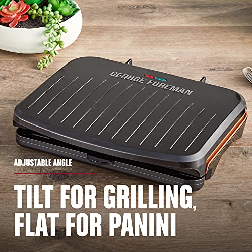 George Foreman 5-Serving Classic Plate Electric Indoor Grill And Panini Press, Space Saving Design, Black #TOP6