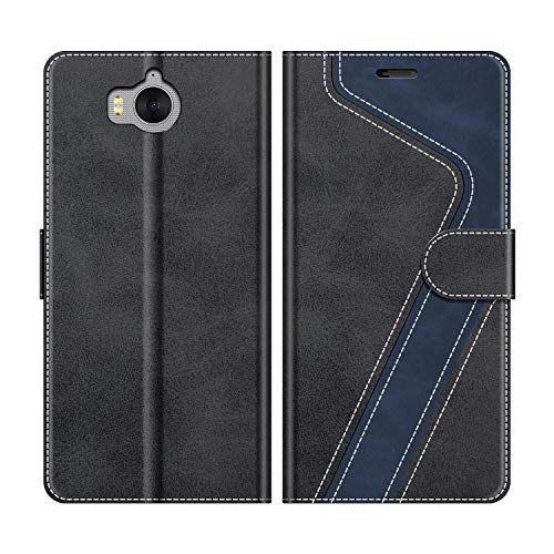 MOBESV Funda para Huawei Y6 2017, Funda Libro Magnético Carcasa para Huawei Y6 2017 Funda con Tapa, Negro