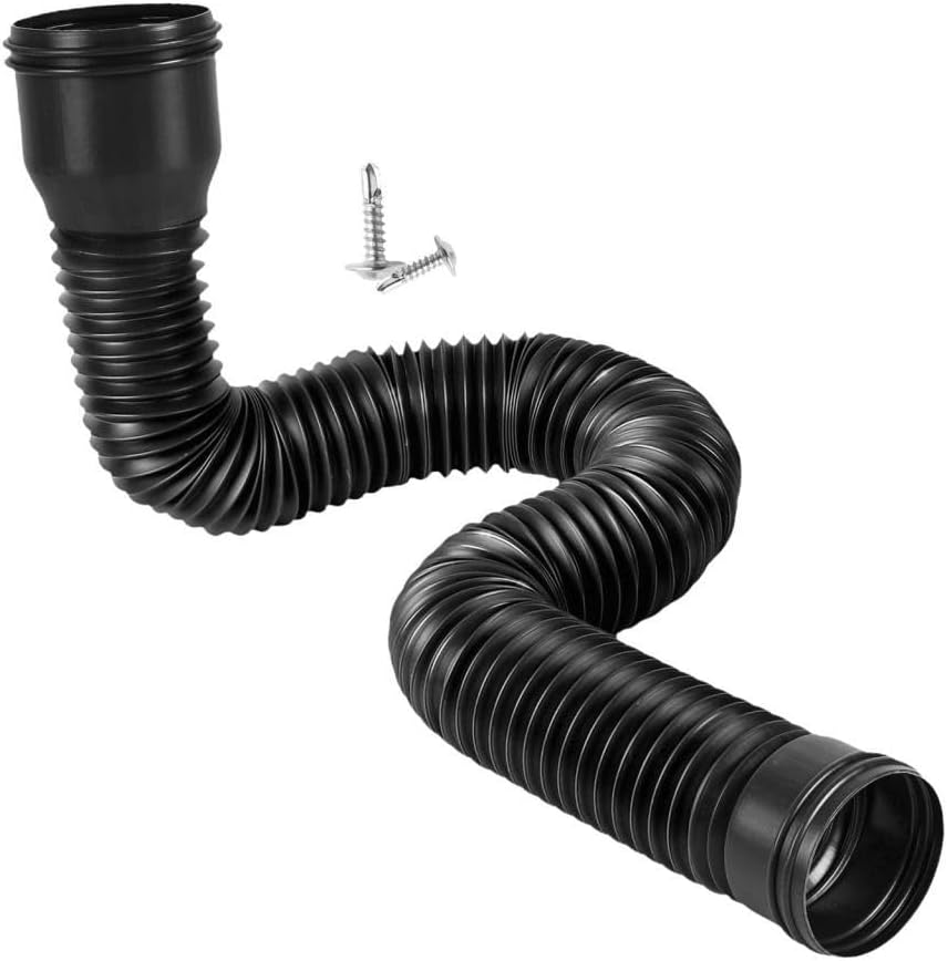 Flexible Rain Gutter Downspout Extension for Improved Water Flow, Brown(Black)