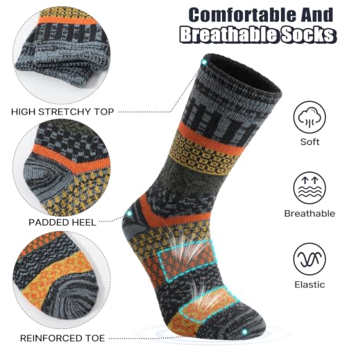 Image of Tavaleu Merino Wool Socks for Men Women, Winter Thick Thermal Crew Socks
