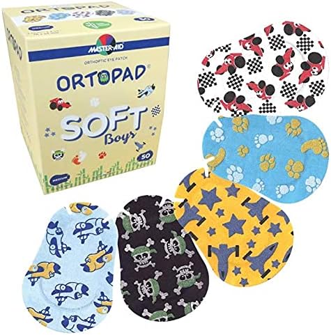 Ortopad® Soft Bamboo Boys Eye Patches, 50/Box (Medium Size, 2-4 yrs) Textured Accents