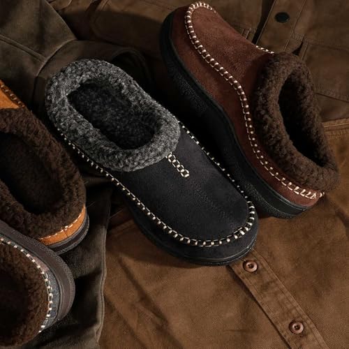 Image of Zigzagger Men's Slip On Moccasin Slippers Indoor Outdoor