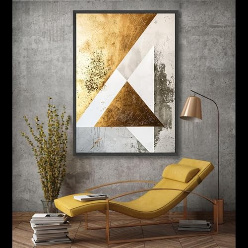 Affiches décoratives et tableau moderne géométrique triangulaire doré - 4