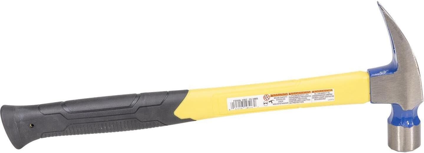 Vaughan 105-16 20-oz Smooth Face "999" Straight Claw Ripping Hammer with 16" Straight Fiberglass Handle (FS999L)