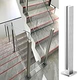 Treppen Handläufe - Treppengeländer, Balustradenpfosten Aus Silbernem Glas, Für Balustraden-Balkon-Terrassen-Treppengeländerpfosten, Zaunpfosten-Gartenplattenpfosten(Color:Middle post,Size:60cm)
