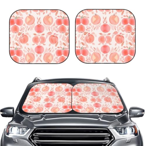 Pare-soleil de voiture pliable taille L pour éviter la chaleur du pare-brise avec motif pêche