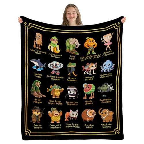 Funny Cartoon Blanket 50x60 Soft Flannel Blanket Novelty Gifts for Teens