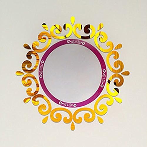 MEYA Top Ceiling Mirror Wall Sticker, 70x70cm DIY Decorative Frame (Gold)