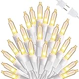 Clear Christmas Lights, 77ft 300 Count Incandescent Christmas Lights, UL Certified Connectable White Wire Mini Bulb String Lights for Home, Party, Christmas, Xmas Tree Decorations