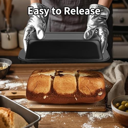 Loaf Tins Set of 2, Non Stick Carbon Steel Bread Tins and Loaf Pans for Baking Baking Flawless Cakes, Loaves, and Banana Bread 25 x 13 x 6 cm - Image 4