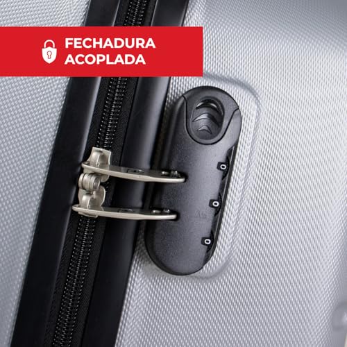 Swiss Move, Mala de Viagem, Chicago, Conjunto PP, P e M, 4 Rodas - Prata