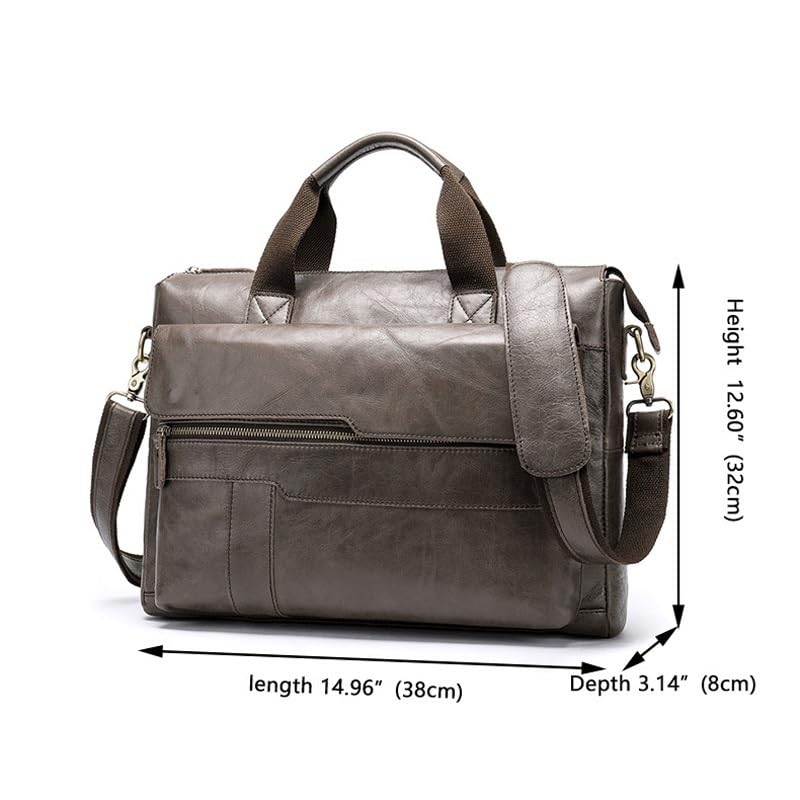 Leather Briefcase for Men Top Layer Cowhide Computer Business Briefcase Men's Tote Shoulder Crossbody Bag3