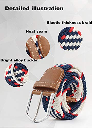 Belt for Mens Braided Stretch Belt with No Holes Elastic Fabric Woven Belts2