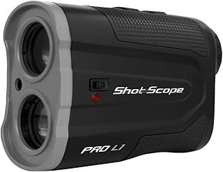 Shot Scope Technologies PRO L1 Laser Rangefinder – Target-Lock Vibration - x6 Magnification – 875 Yards - Clear Red and Black Optics - Adaptive Slope - Accurate to 1 Yard