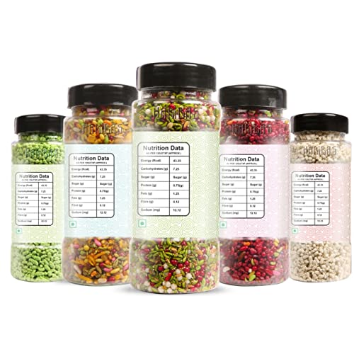 Image of HARIBAS Mukhwas Mouth Freshener PACK OF 5 with sauf mouth freshener, Green Saunf 180G, Punjabi 200GM, Khas Chandan 180G, Gulab 200 Gram and Madrasi white saunf 150G Bottle
