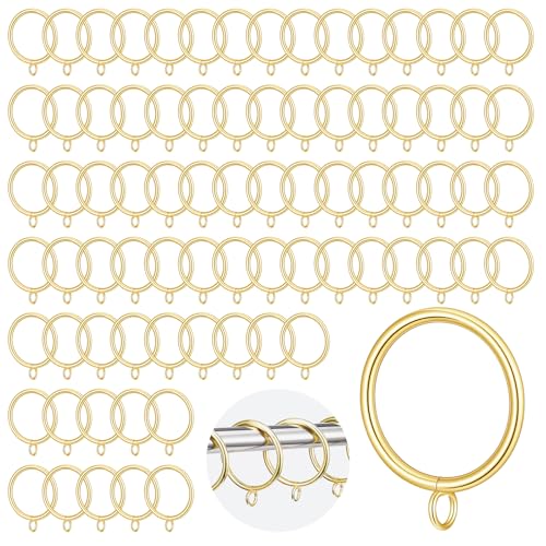 100 Pcs Curtain Rings with Eyelets, Metal Drapery Rings 1.5 Inch Inner...